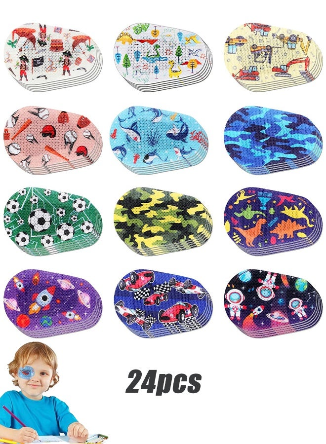 Generic 24 Pcs Adhesive Eye Patches for Kids, Latex Free Adhesive Bandages, Breathable Light Blocking Cotton, Disposable Eye Pads for Amblyopia, Suitable for Both Boys and Girls  - Image 1
