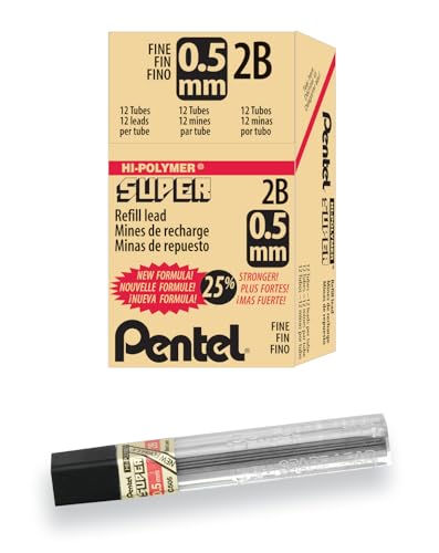 Pentel PENC5052B Lead,Refill.5MM,2B,12/TB - Image 1