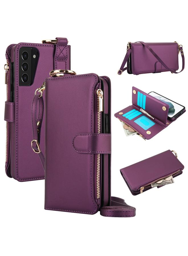 S-TOP Case For Samsung Galaxy S21 5G Crossbody Ring Multifunctional Wallet Leather Phone Case - Image 1