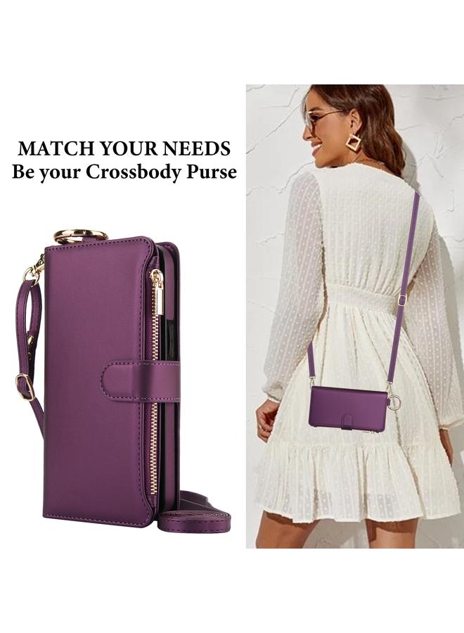 S-TOP Case For Samsung Galaxy S21 5G Crossbody Ring Multifunctional Wallet Leather Phone Case - Image 5