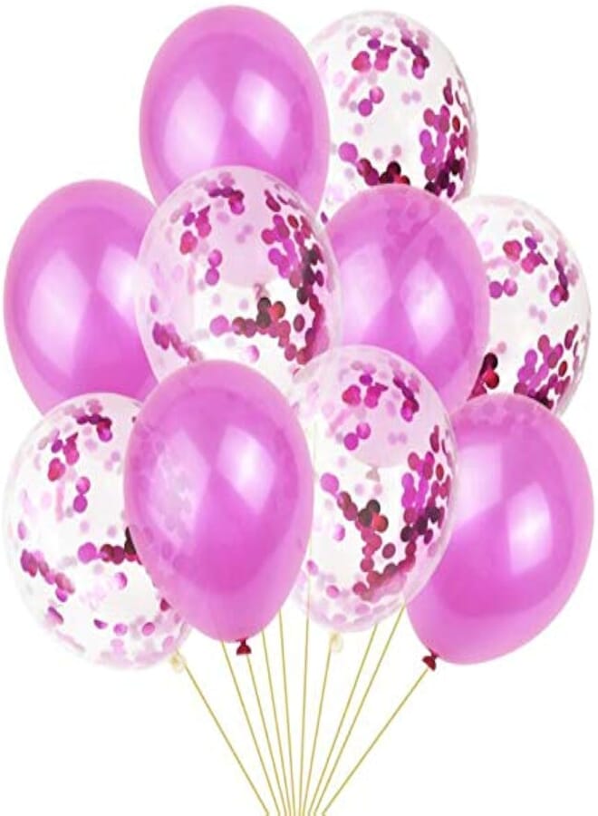 12-inch Transparent Latex Paper Balloon Confetti Sequin Balloon Birthday Party Decoration Romantic Birthday Party Balloon Set , 2724676013871