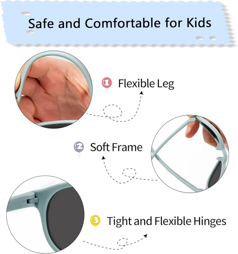 Baby Sunglasses: Polarized Uv Protection, Flexible Frame - Safe Toddler Sunglasses for Infants & Kids Outdoor Use - Image 5