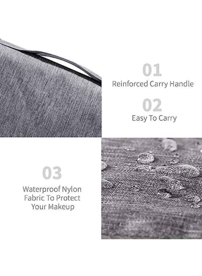 Norvox Large Capacity Toiletry Bag Travel Bag with Hanging Hook for Men and Women Waterproof Travel Cosmetic Bag Bathroom Storage Bag for Brushes Set,Full-Sized Shampoo,Toiletries,Accessories-Grey - Image 4