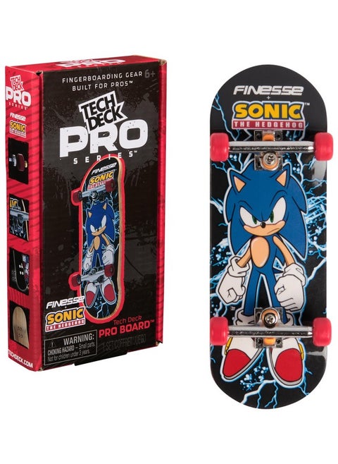 TECH DECK, Finesse X Sonic The Hedgehog Pro Series Finger Board with Storage Display, Built for Pros; Authentic Mini Skateboards, Kids Toys for Ages 6 and up
