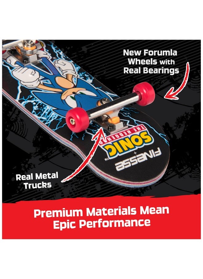 TECH DECK, Finesse X Sonic The Hedgehog Pro Series Finger Board with Storage Display, Built for Pros; Authentic Mini Skateboards, Kids Toys for Ages 6 and up