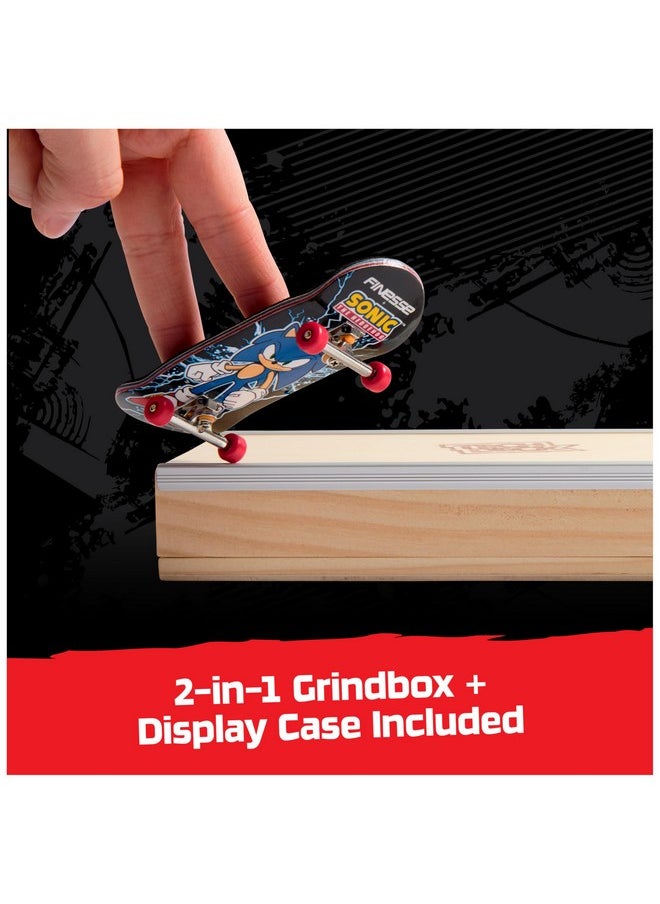 TECH DECK, Finesse X Sonic The Hedgehog Pro Series Finger Board with Storage Display, Built for Pros; Authentic Mini Skateboards, Kids Toys for Ages 6 and up