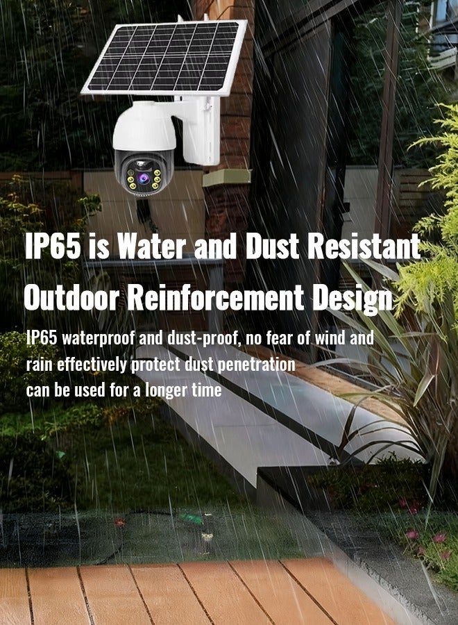 فوريول كاميرا مراقبة لاسلكية تعمل بالطاقة الشمسية، كاميرا أمان خارجية، كاميرا CCTV بدقة 4K HD، مقاومة للماء بمعيار IP65، دوران أفقي 345 درجة، كاميرا PIR عالية الدقة، كاميرا مراقبة خارجية تعمل بالبطارية بدون كهرباء أو إنترنت - أسود، واي فاي (مع بطاقة ذاكرة TF سعة 64 جيجابايت) - Image 4