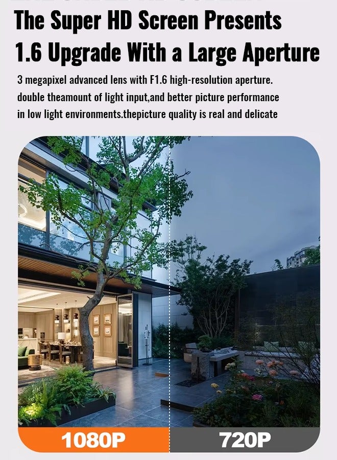 فوريول كاميرا مراقبة لاسلكية تعمل بالطاقة الشمسية، كاميرا أمان خارجية، كاميرا CCTV بدقة 4K HD، مقاومة للماء بمعيار IP65، دوران أفقي 345 درجة، كاميرا PIR عالية الدقة، كاميرا مراقبة خارجية تعمل بالبطارية بدون كهرباء أو إنترنت - أسود، واي فاي (مع بطاقة ذاكرة TF سعة 64 جيجابايت) - Image 5