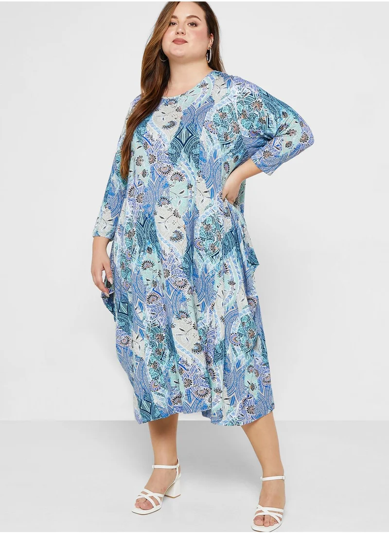 EVANS Floral Printed Tiered Dress