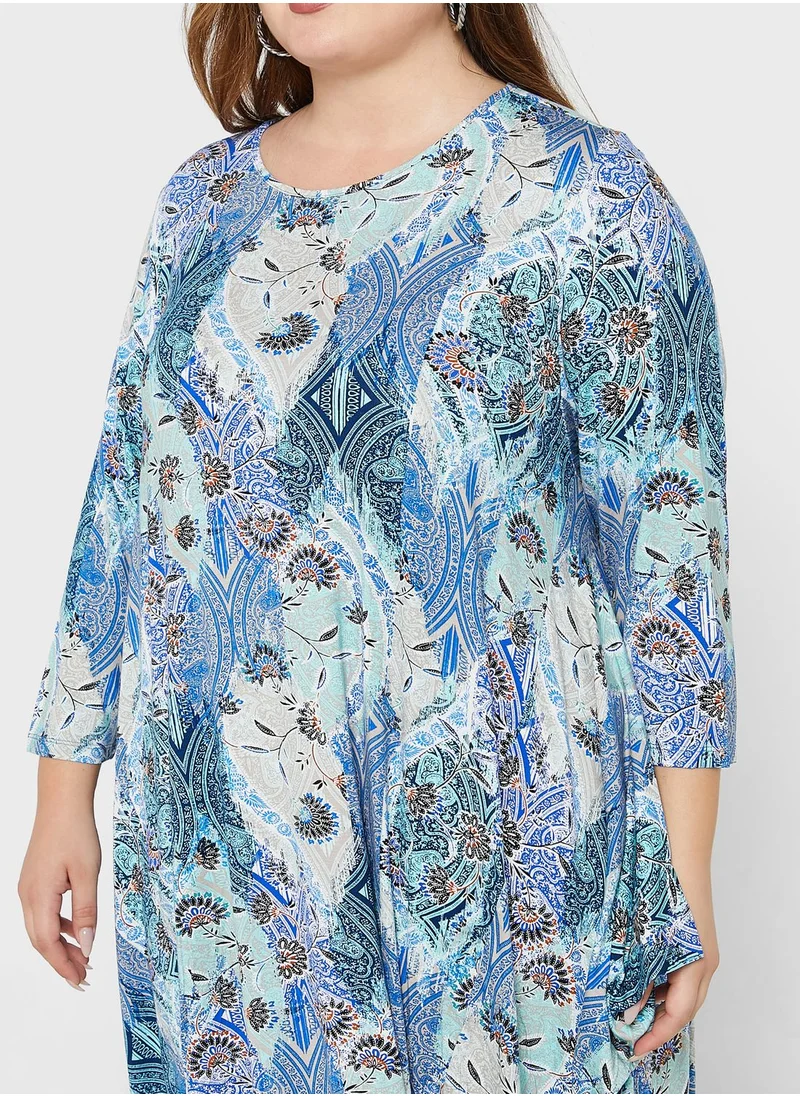 EVANS Floral Printed Tiered Dress