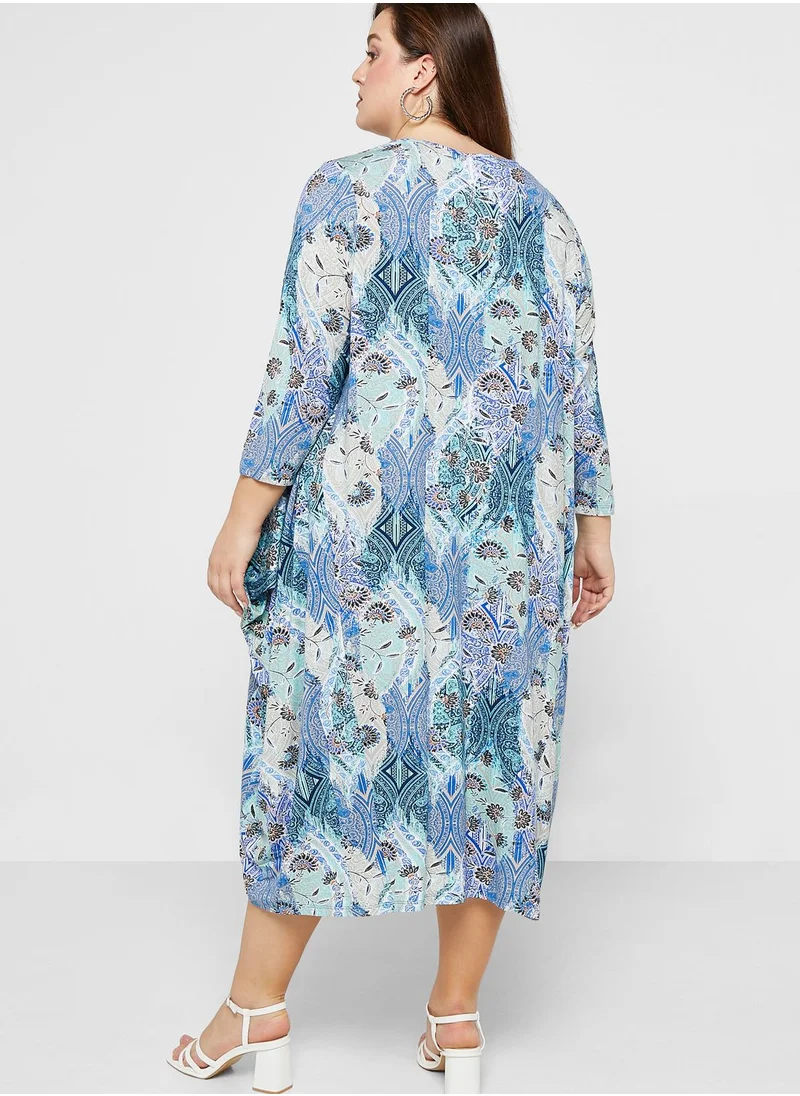 EVANS Floral Printed Tiered Dress
