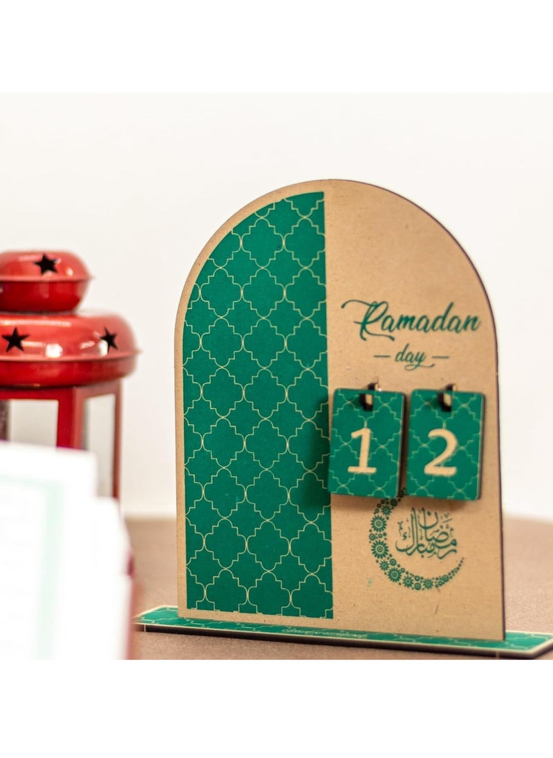 Confetti Ramadan Advent Calendar Wooden Countdown Decorations for Home 30 Days Til Eid Ramadan Gift for Kids Ramadan and Eid Decor  - Image 1