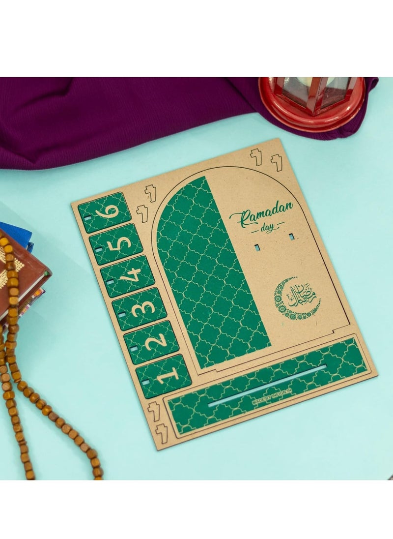 Confetti Ramadan Advent Calendar Wooden Countdown Decorations for Home 30 Days Til Eid Ramadan Gift for Kids Ramadan and Eid Decor  - Image 3