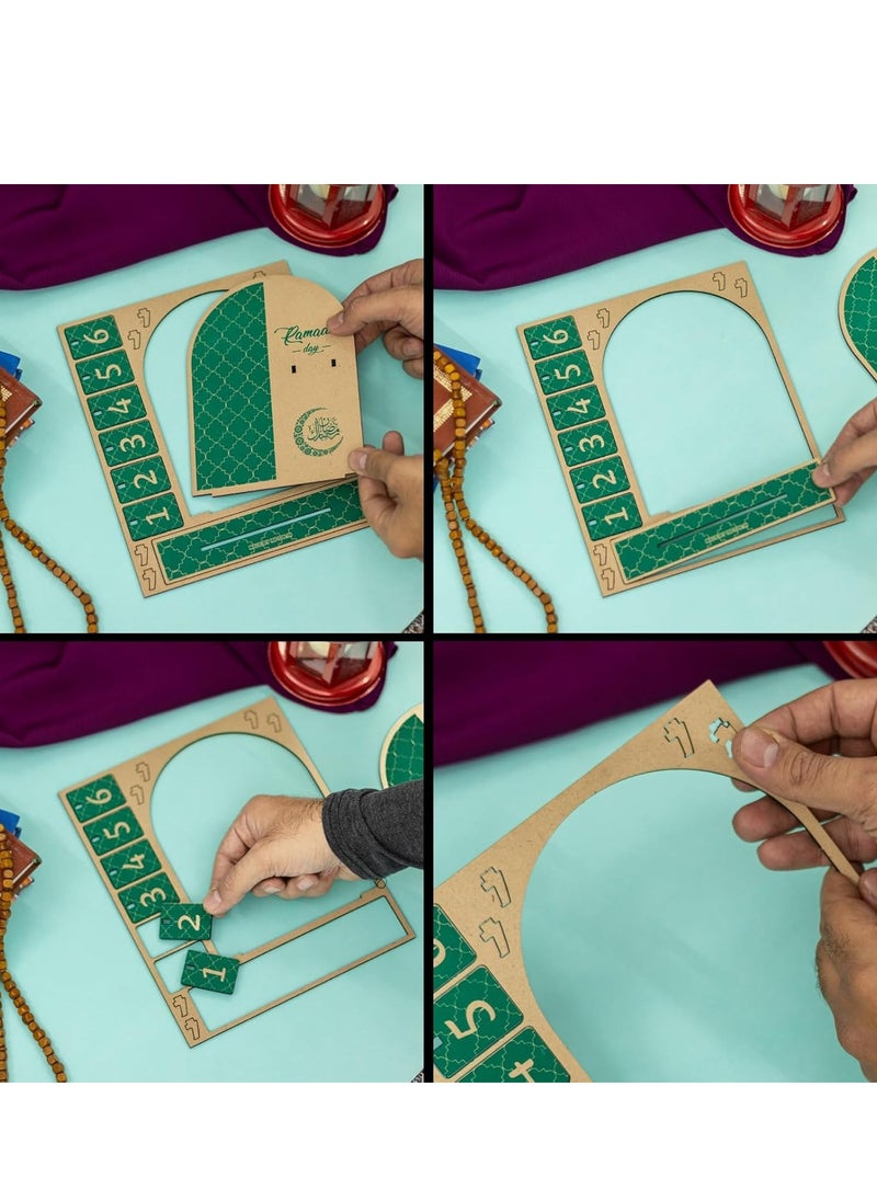 Confetti Ramadan Advent Calendar Wooden Countdown Decorations for Home 30 Days Til Eid Ramadan Gift for Kids Ramadan and Eid Decor  - Image 4