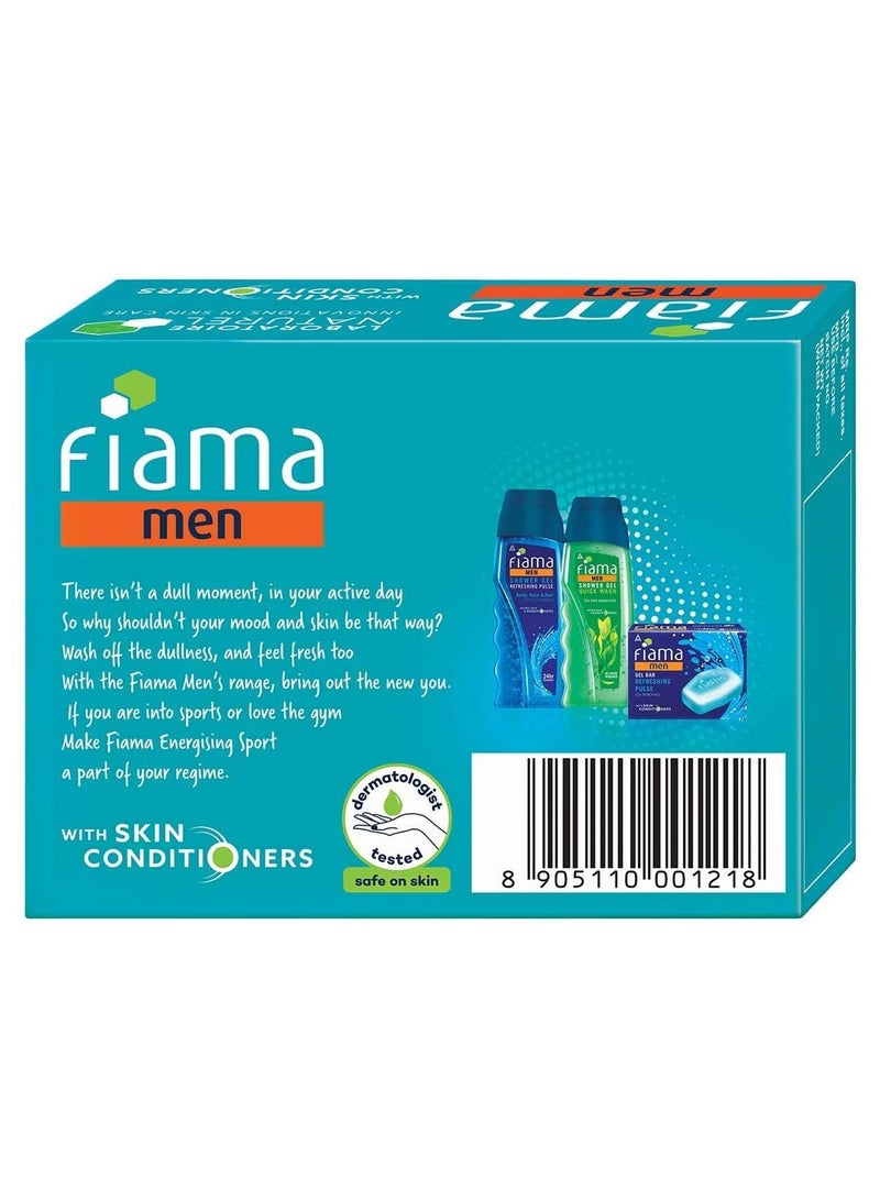 فياما قالب جل رياضي منشط للرجال مع الجينسنغ وعشب الليمون مع مرطبات البشرة، 125 جرام صابون (عبوة من 6 قطع) - Image 2