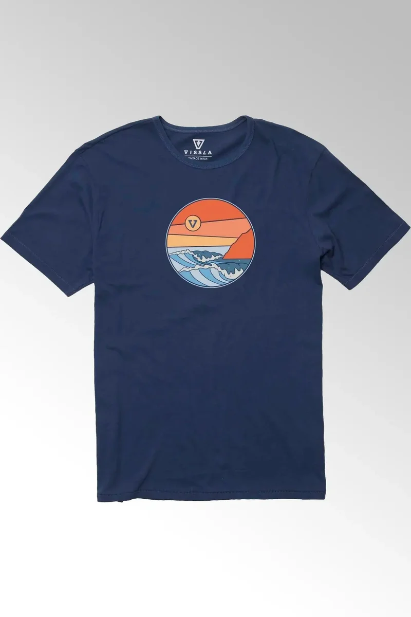 Vissla Heavy Sets Organic Cotton Tee Dark Denim