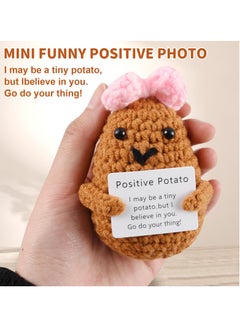 Excefore Handmade Positive Potato Toys, 2 Pcs Cute Mini Funny Positive Potato Knitted Plush Crochet Doll, Wool Positive Potato Crochet Doll, Gifts for Best Friends Lovers Birthday Gifts  - Image 2