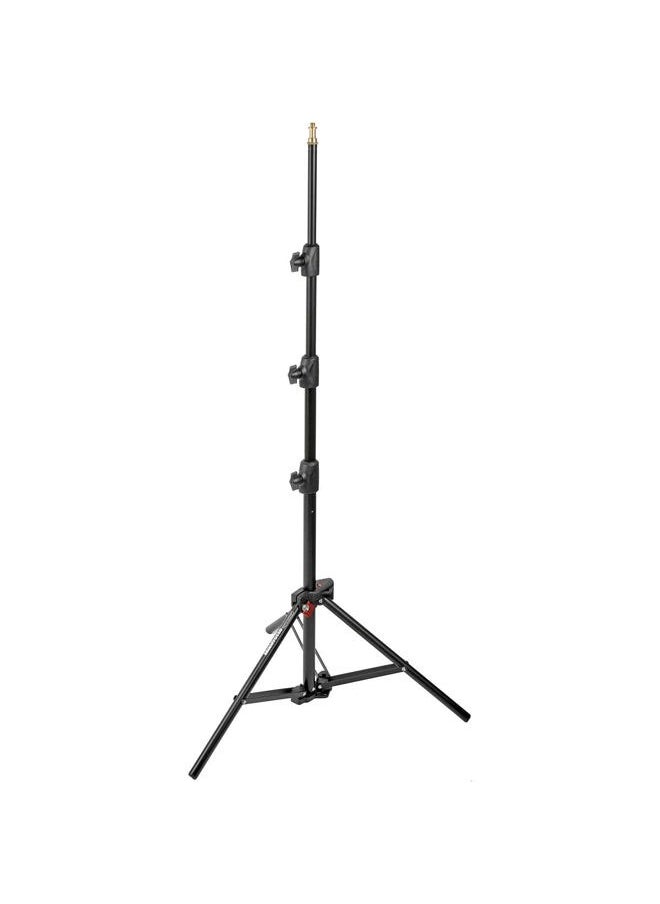Manfrotto 1051BAC 83" Air Cushioned Aluminum Mini Compact Stand with 4-Sections & 3 Risers, Black  - Image 1