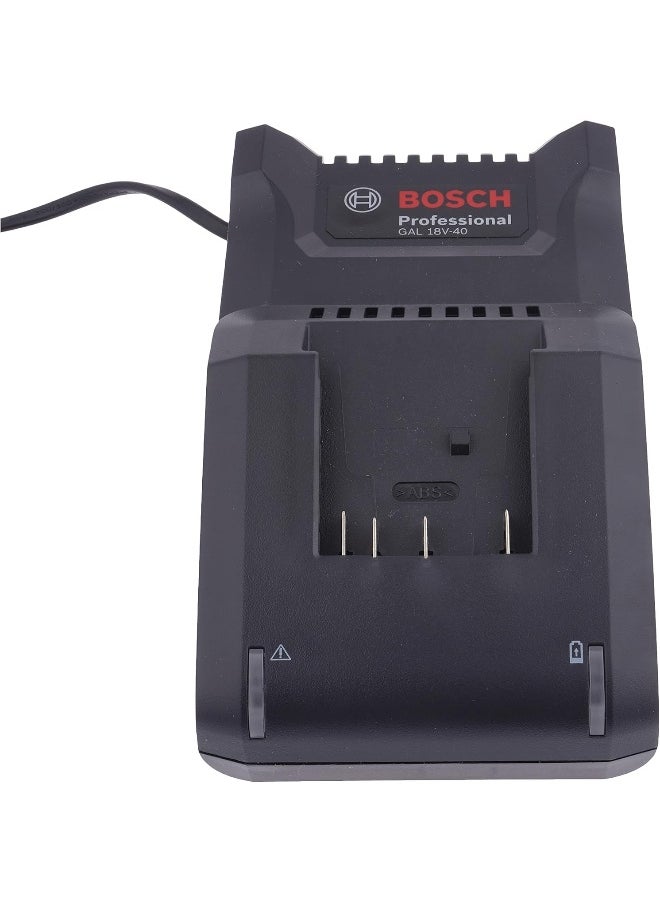 BOSCH Bosch - Gal 18V-40 Charger, It Charges The Gba 18V 4.0 Ah Battery Up To 80% In Only 48 Minutes, Gba 18V 2.0 Ah Up To 80% In 24 Minutes, Compatible With All Batteries Of The Bosch Professional 18V  - Image 2