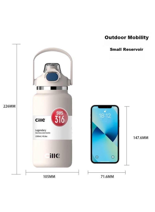 Cille Large Capacity Insulated Water Bottle For Men And Women, Portable Outdoor 316 Stainless Steel Cup For Travel, Sports, And Car Use 1.0l - Image 1
