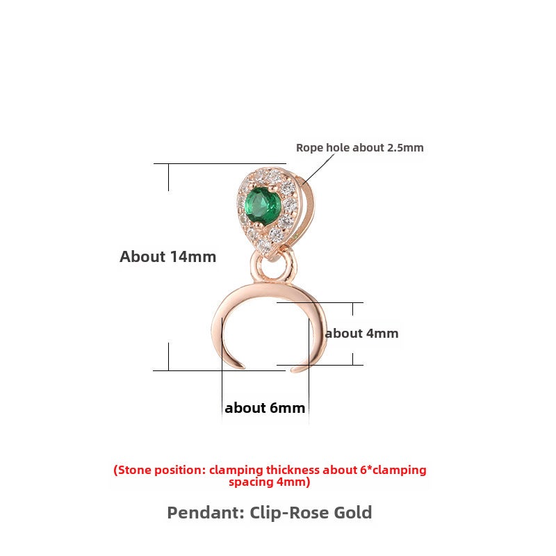 Generic New S925 Silver Bead Clasp Pendant KTJ-2478 Rose Gold 
