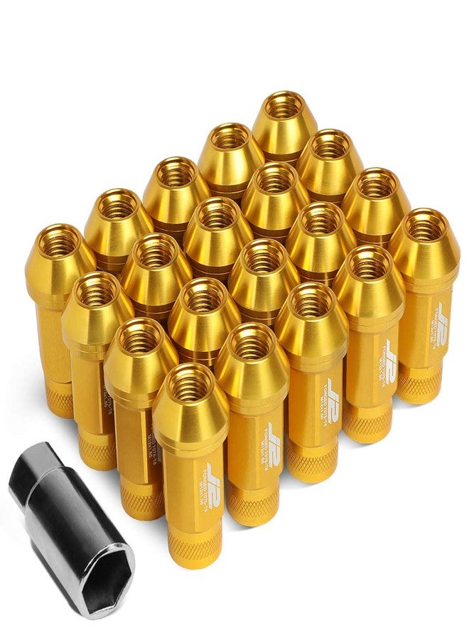 J2 Engineering صواميل عجلات J2 Engineering 7075 من الألومنيوم الأسود، مقاس M12 × 1.5، 20 قطعة، طول 50 مم، ذات رأس مُخَرَّش مع محول. - Image 1