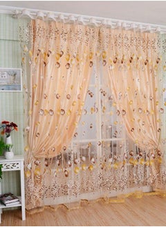 Generic Tulip Printed Tulle Curtain Orange 100 x 200centimeter  - Image 2