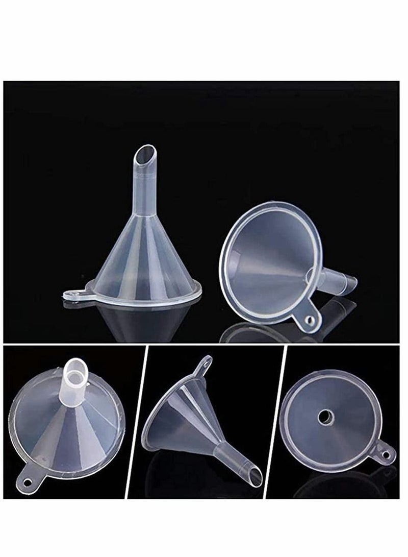 SYOSI Mini Funnel,Mini Clear Plastic Funnels,Multi-Purpose Funnels, Tiny Funnel for Bottle Filling, Perfumes, Essential Oils, Science Laboratory Chemicals(50 Pcs) - Image 4