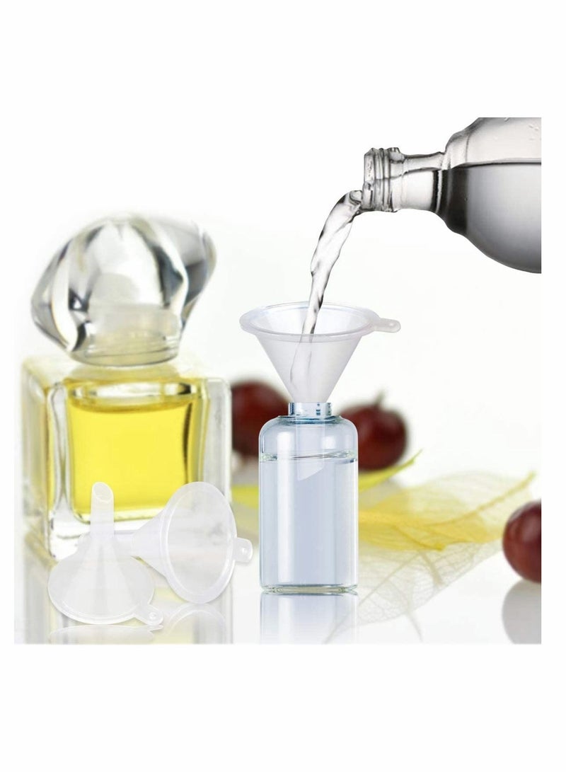 SYOSI Mini Funnel,Mini Clear Plastic Funnels,Multi-Purpose Funnels, Tiny Funnel for Bottle Filling, Perfumes, Essential Oils, Science Laboratory Chemicals(50 Pcs) - Image 2