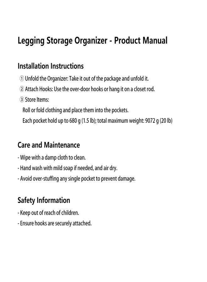 Lirex Hanging Yoga Legging Storage Organizer with 24 Pockets, Foldable Oxford Cloth Hanging Closet Organizer Shirts Jeans Storage Hanger Socks Holder for Family Closet Bedroom, Grey - Image 5