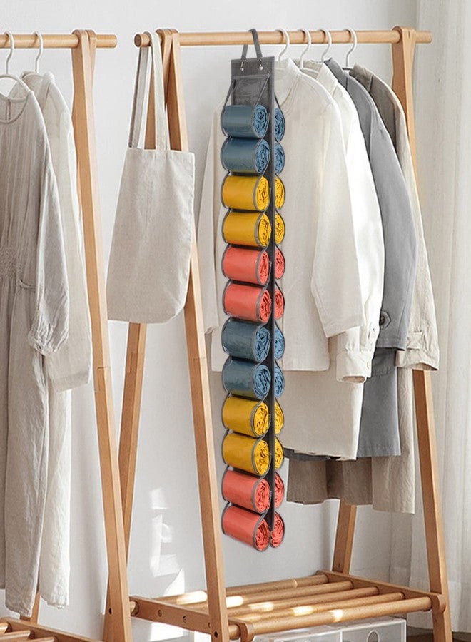 Lirex Hanging Yoga Legging Storage Organizer with 24 Pockets, Foldable Oxford Cloth Hanging Closet Organizer Shirts Jeans Storage Hanger Socks Holder for Family Closet Bedroom, Grey - Image 2