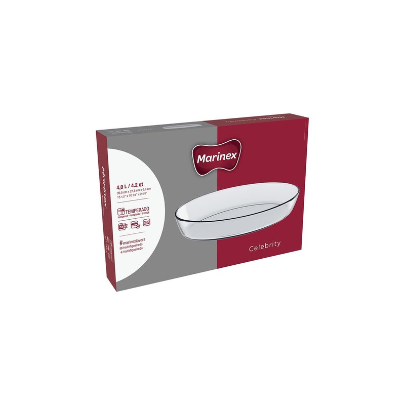 MARINEX Large Oval Glass Roaster 4 L – Extra-Large Heat-Resistant Bakeware Dish, Clear - Image 4