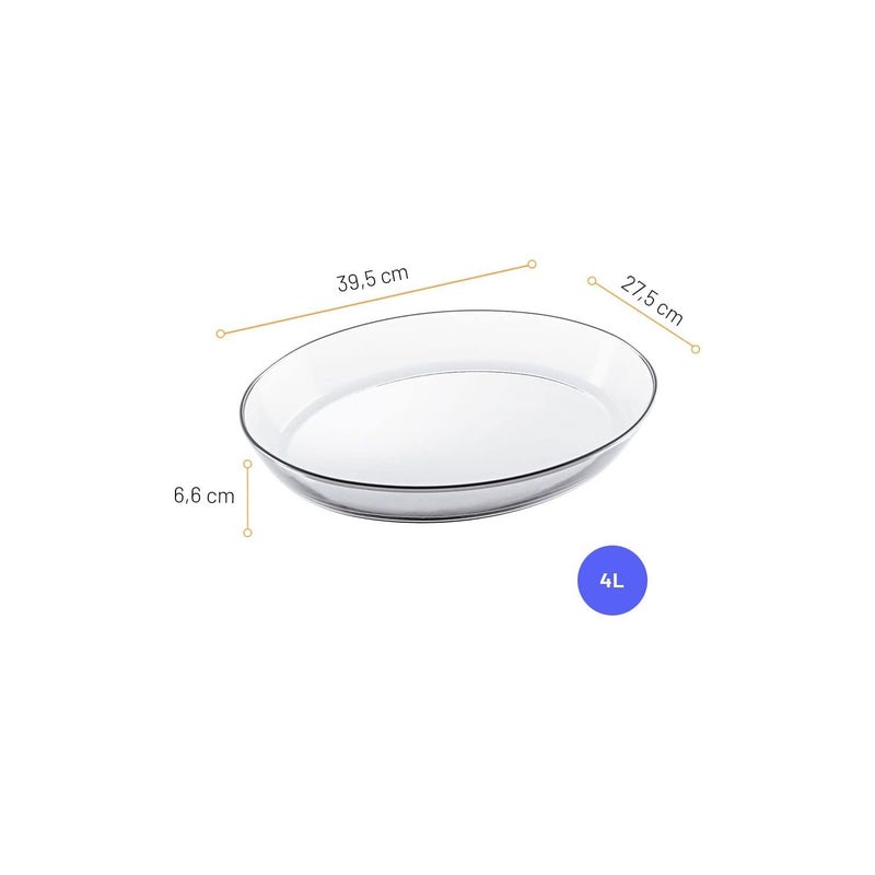 MARINEX Large Oval Glass Roaster 4 L – Extra-Large Heat-Resistant Bakeware Dish, Clear - Image 2