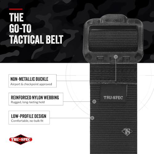 Tru-Spec Security Friendly Tactical Belt - Durable, Rip-Resistant Nylon Belts for Men and Women with Non-Metallic Buckle, Black - 2X-Large - Image 3