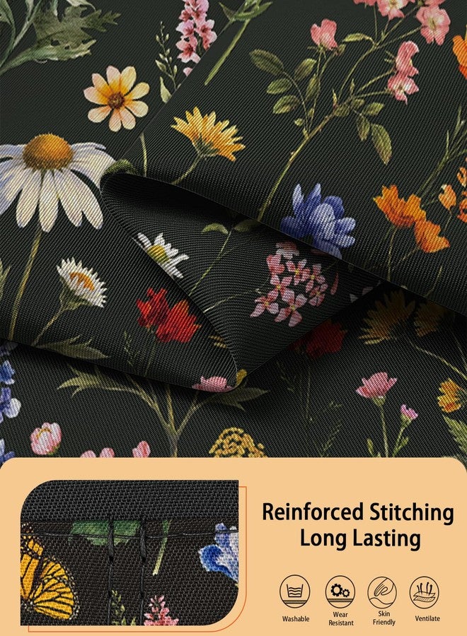 Slohif Reversible Server Apron 6 Pockets - Flower Waist Apron for Waitress Women Half Serving Short Apron for Waiter Bistro Bar Restaurant Kitchen Accessories - Image 4