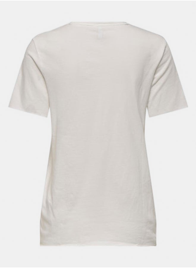 ONLY - Onllucy Life Star S/S V-Neck  Cs Top - Image 1