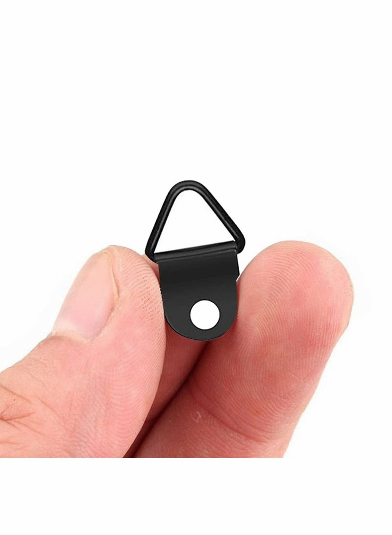 100 Pcs Picture Hooks Kit D Ring Frame Hanging Hangers Canvas Hook Wall Bracket Hanger with Screws for Mirrors, Picture Hanging, Artwork, Picture Frame Hook, Black - Image 3