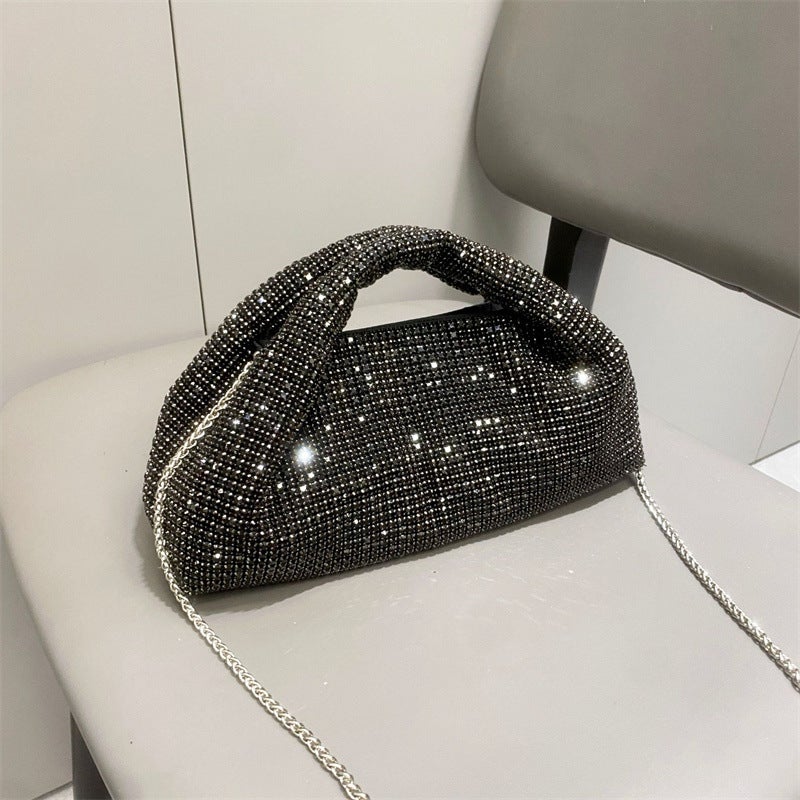 Fashion Super Flash Silver Evening Bag Rhinestone Handbag Diamond Bag Ladies Messenger Bag High-End Sense - Image 4