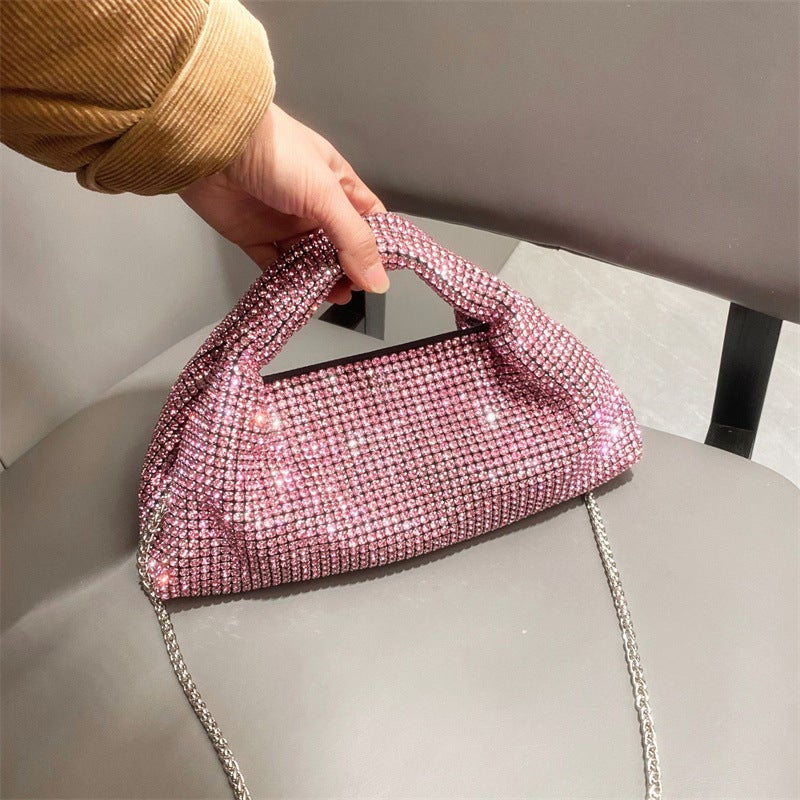 Fashion Super Flash Silver Evening Bag Rhinestone Handbag Diamond Bag Ladies Messenger Bag High-End Sense - Image 3