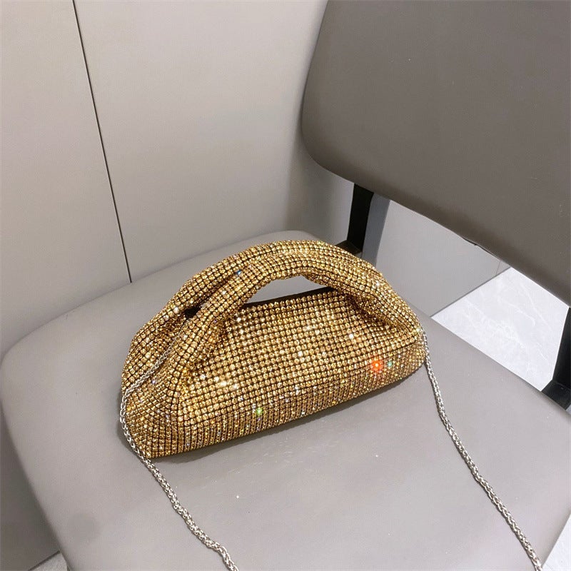 Fashion Super Flash Silver Evening Bag Rhinestone Handbag Diamond Bag Ladies Messenger Bag High-End Sense - Image 5