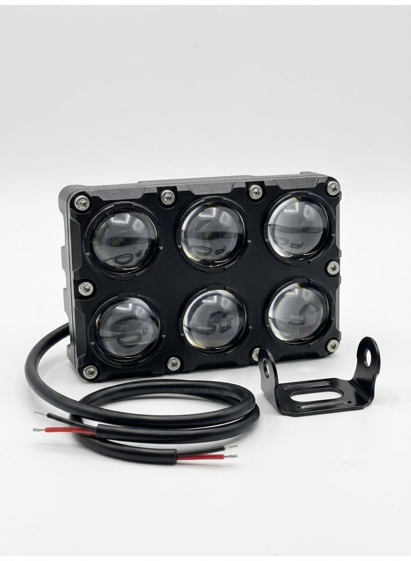 6-Lens LED Light Bar Dual Color White Yellow 5-Mode Offroad Fog Light - Image 1