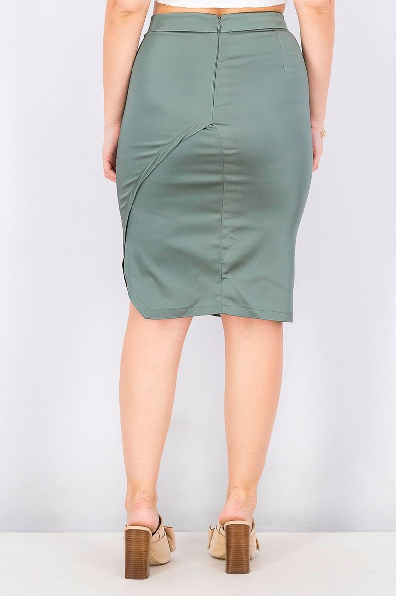 Marciano Women Plain With Chain Skirt, Olive - Image 2