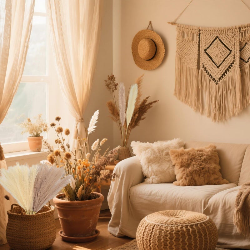 JOLYEAK 30pcs Pampas Grass Decor,21" Artificial Pompous Grass Bulk,Small Vase Filler Pompas Grass for Home Wedding Living Room Wall Party Decoration (Beige,Light Brown) - Image 3