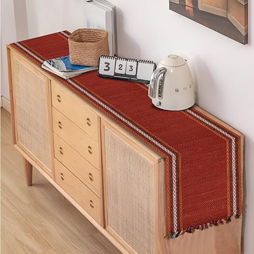 SHILP KATHA Handmade River Korai Grass Table Runner | Heat Resistant Reversible Runner for Dining Centre Table Decor | Natural Eco Friendly Zero Plastic Madurkathi | Rustic Boho | Vibrant Runner - Image 2
