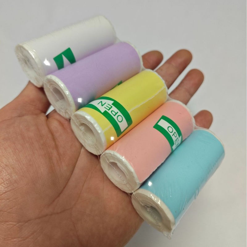Mini Printer Thermal Paper 57*25Mm Sticker Color Paper Cash Register Receipt Paper Label Printing Paper - Image 1