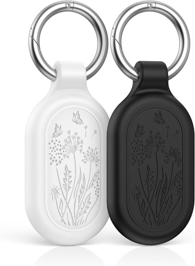 2 Pack for Samsung Galaxy SmartTag2 Case, TUDIOW Waterproof Full Protective Silicone Case Anti-Lost Scratch Resistant Protective Cover for Smart tag2 for Keys Pets Luggage Wallet (Black+White)  - Image 1
