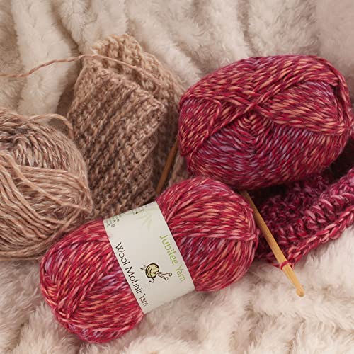 BambooMN JubileeYarn Wool Mohair Yarn - 100g/Skein Ombré Worsted - Treasure Box - 2 Skeins - Image 4