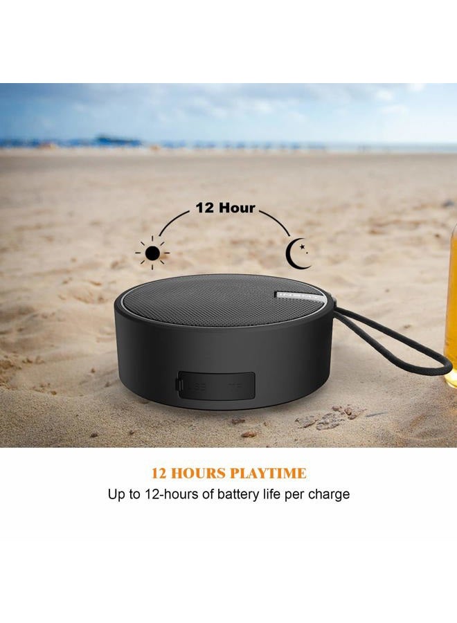 INSMY C12 IPX7 Waterproof Shower Bluetooth Speaker, Portable Small Speaker, Speakers Bluetooth Wireless Loud Clear Sound Support TF Card Suction Cup for Kayak Canoe Beach Gift (Black) - Image 5