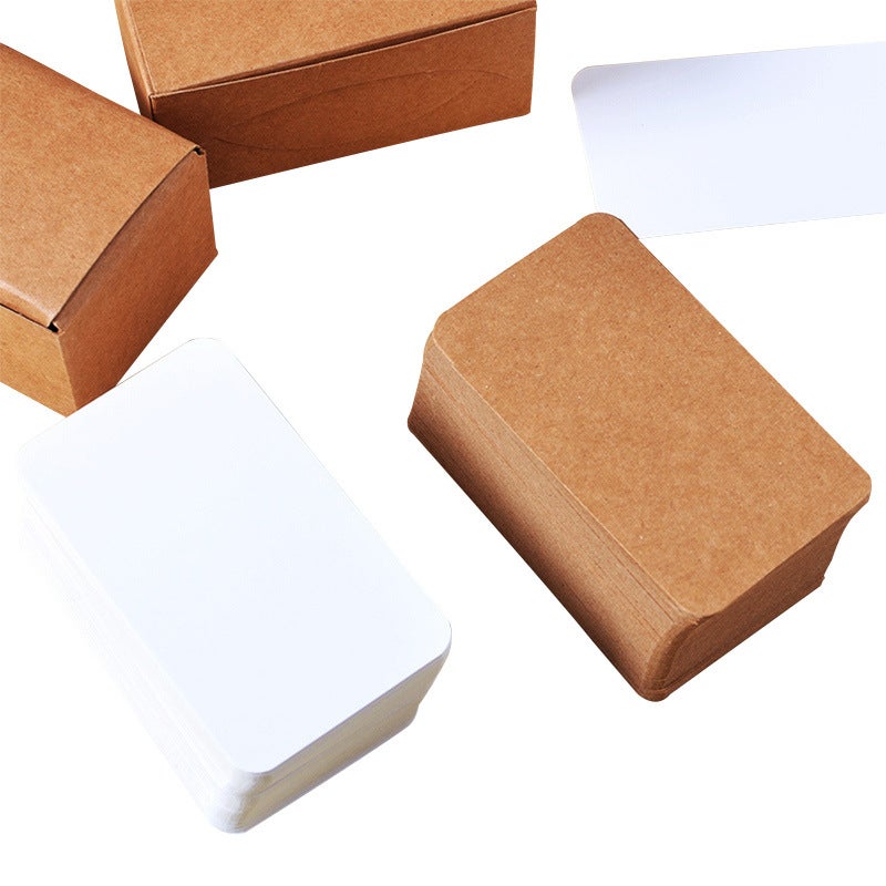 Girly Heart Simple Blank Diy Small Card Kraft Paper Hand-Painted Message Card English Word Card Mini Hard Cardboard - Image 5