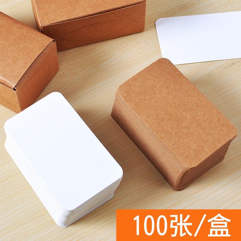 Girly Heart Simple Blank Diy Small Card Kraft Paper Hand-Painted Message Card English Word Card Mini Hard Cardboard - Image 1